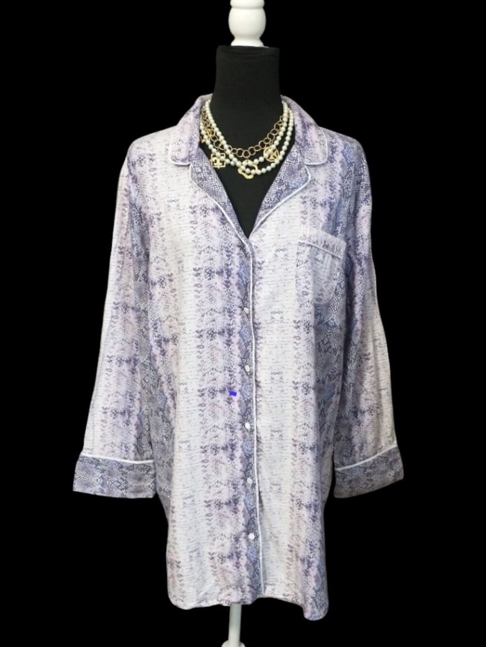 Victoria's Secret Lavender Printed Button-Down Sleep Dress. SIZE L